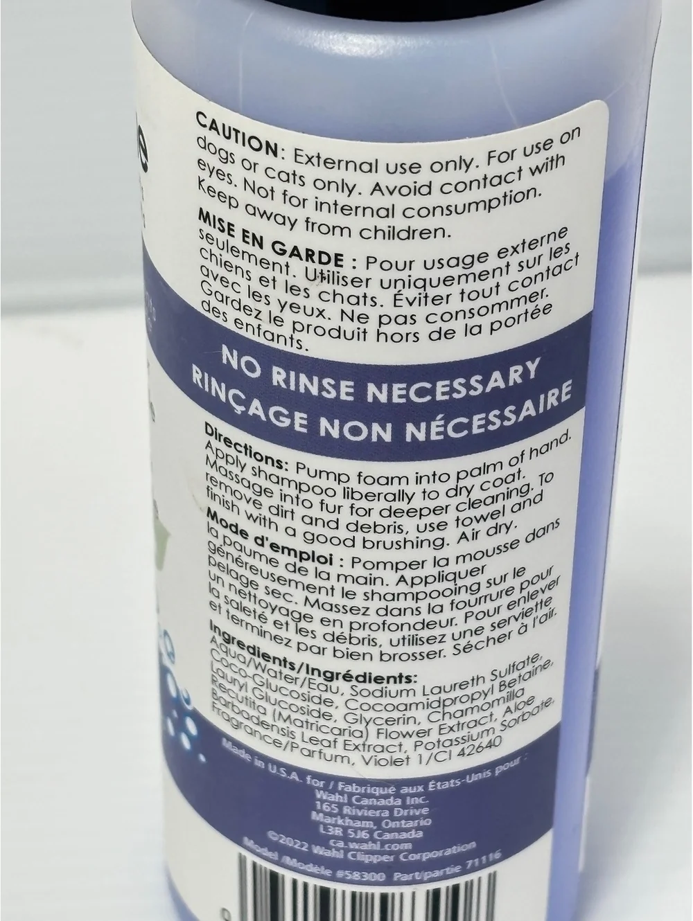 Wahl no rinse